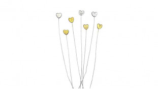 Набор Мини-Сердечек Золото/Серебро на проволоке