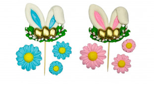 Набор из кондитерской глазури Весенние Ушки с ромашками