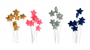 Набор Мини-Звездочек на проволоке, с глиттером, 7 шт