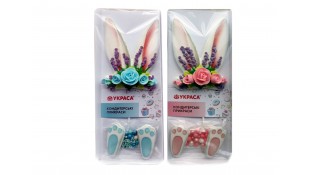 Набор пасхальных украшений "Ушки зайчика" с посыпкой Набор пасхальных украшений "Ушки зайчика" с посыпкой