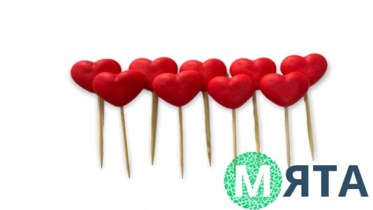 Набор сахарных фигурок Сердечки, 9 шт