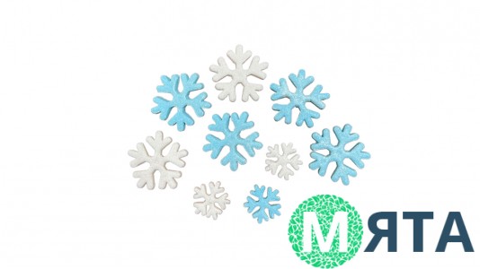 Набор сахарных фигурок Снежинки, 9шт