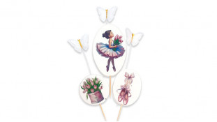 Набор сахарных топперов Балерина с бабочками