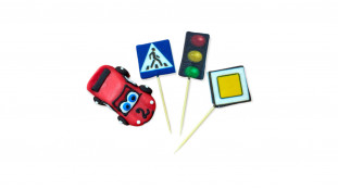 Набор сахарных топперов Дорожный 