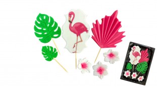 Набор сахарных топперов Фламинго