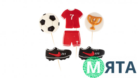 Набор сахарных топперов Футбольный 2D