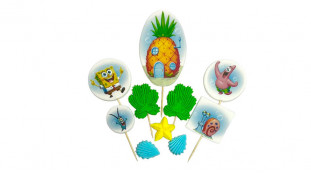 Набор сахарных топперов Губка Боб Набор сахарных топперов Губка Боб