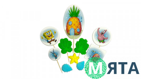 Набор сахарных топперов Губка Боб