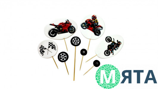 Набор сахарных топперов Мотоцикл