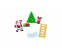Набор сахарных топперов Новогодний с лесенкой