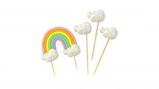 Набор сахарных топперов Радуга с облаками