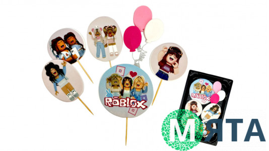 Набор сахарных топперов Роблокс девочки