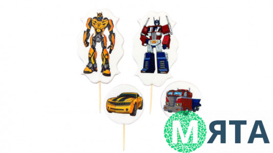 Набор сахарных топперов Роботы