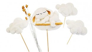 Сахарный декор Зайка на облаках