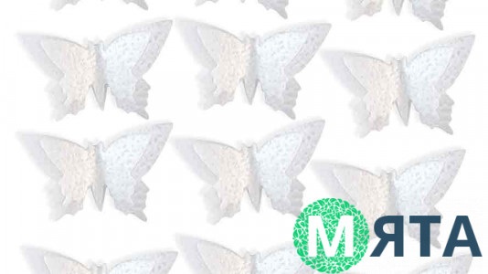 Вафельная Бабочка объемный, 1 штука