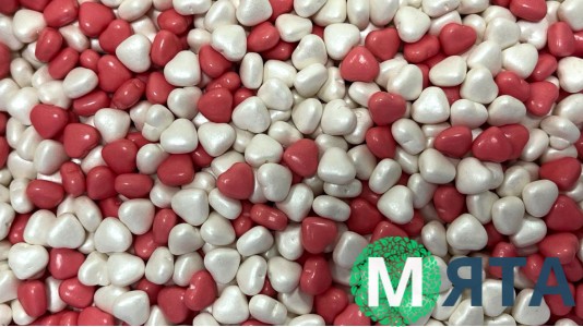 Кондитерская посыпка Микс Сердечки Белые и Красные