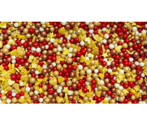 Сахарная посыпка Микс с шариками №25. Красный/Золотой