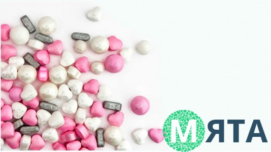 Кондитерская посыпка Объемные Сердечки Микс №8