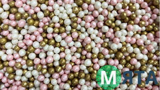 Рисовые шарики, Микс Розовый с Золотым