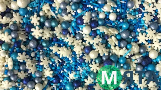 Сахарная посыпка Микс с шариками №19. Синий