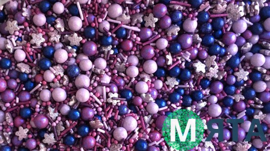 Сахарная посыпка Микс с шариками №22. Фиолетовый