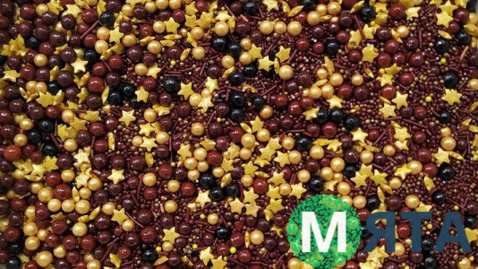 Сахарная посыпка Микс с шариками №8. Коричневый