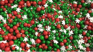 Сахарная посыпка Микс с глянцевыми шариками №9. Красно-зеленый Сахарная посыпка Микс с глянцевыми шариками №9. Красно-зеленый