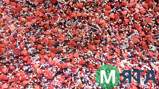 Сахарная посыпка Сердечки Микс №6 