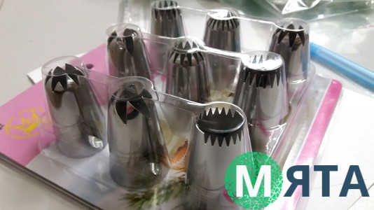 Набор больших кондитерских  насадок размер L, 9 шт