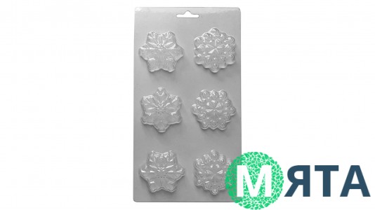 Форма для шоколада Снежинки, 6 шт