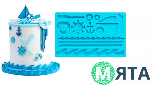 Планшетный молд Якорь, Канат, Штурвал