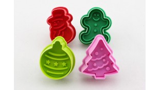 Плунжеры для мастики Новогодние. 4 штуки Плунжеры для мастики Новогодние. 4 штуки