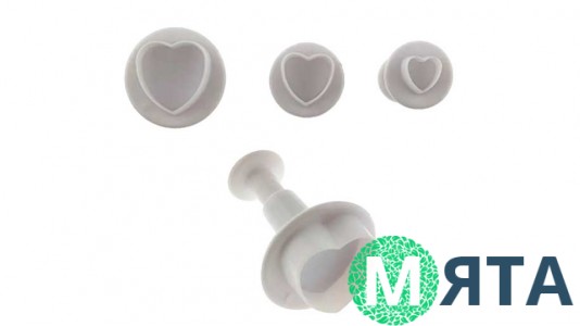 Плунжеры для мастики Сердечки, 4шт