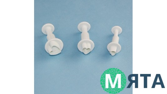 Плунжеры для мастики Мини-Сердечки. 3 штуки