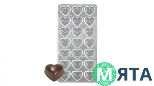 Поликарбонатная форма для конфет Гладкое Сердце
