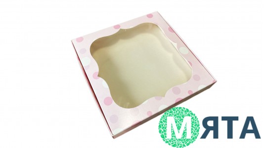 Коробка для пряников 20х20х3 см, Розовая нежность