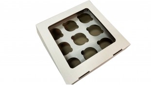 Коробка на 9 капкейков с окошком