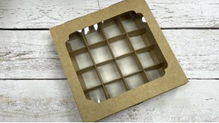 Коробка для конфет, 16 штук, крафт