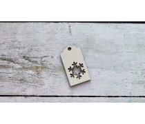 Деревянная бирка Белая Снежинка