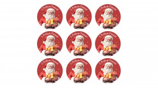 Наклейки З Новим Роком №3, 9 шт