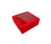 Коробка 15х15х6, Красная с окном
