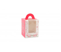 Коробка для 1 капкейка, Красный веночек