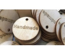 Бирка Hand Made круг, дерево