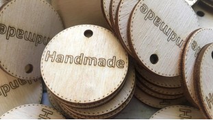 Бирка Hand Made круг, дерево