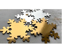 Бирка Снежинка, картон золото/серебро