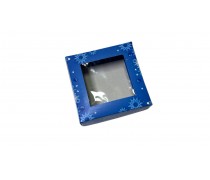 Коробка 11х11х3.7 см Синяя+Снежинки