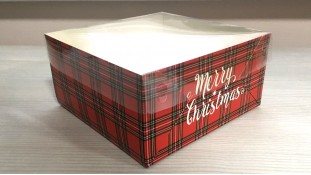 Коробка 16х16х8, Красная клетка