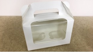 Коробка 16х8х10,5 (2 капкейка) с ручкой