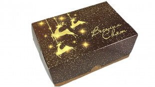 Коробка 18х12х8 см, Веселих Свят, коричневая Коробка 18х12х8 см, Веселих Свят, коричневая