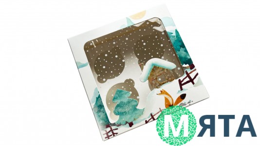 Коробка на 4 капкейка, Морозец